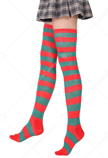 クリスマスハイソックス 緑と赤クリスマスソックス 靴下