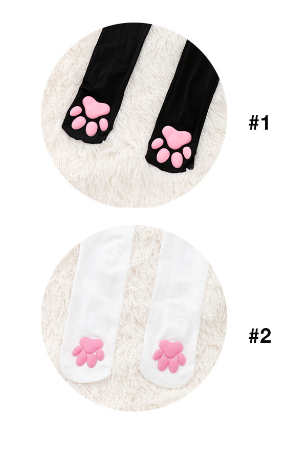 猫の足パッドソックスサイハイピンクかわいい3D子猫の爪ストッキング女の子女性ロリータ猫コスプレ