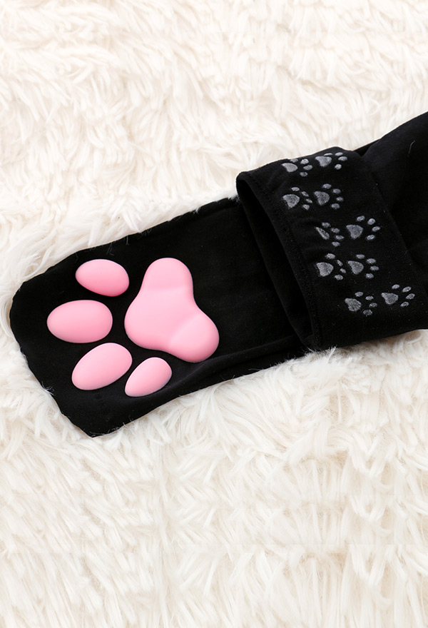 猫の足パッドソックスサイハイピンクかわいい3D子猫の爪ストッキング女の子女性ロリータ猫コスプレ