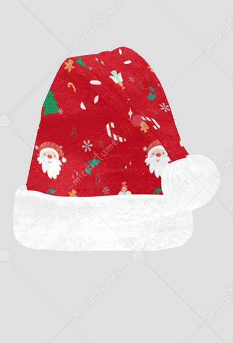 大人のフランネルクリスマス帽子天使とサンタクロースパターンユニセックスサンタ帽子クリスマス新年お祝いホリデーパーティー用品