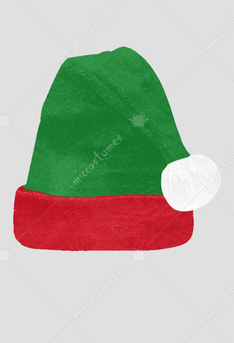 大人のフランネルクリスマスハット赤と緑のコントラストカラーユニセックスサンタハットクリスマス新年お祝いホリデーパーティー用品