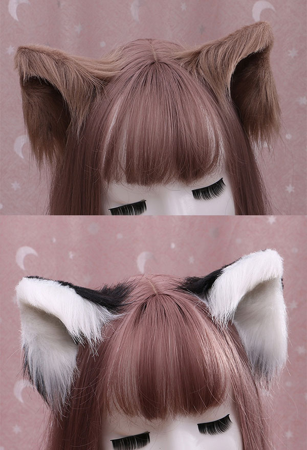 女性狐耳 ロリータ 髪飾り ヘアクリップ コスプレアクセサリー