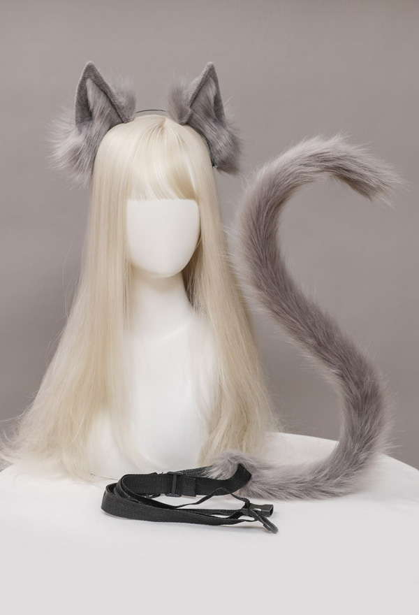 女性猫耳と尾 ロリータ 髪飾り ヘアクリップ コスプレアクセサリ