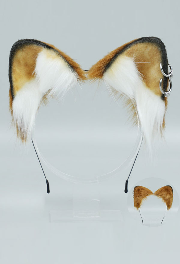 手作り 動物の耳 ヘッドバンド ハスキー 犬の耳 カップル 頭飾りコスプレ ヘアアクセサリー