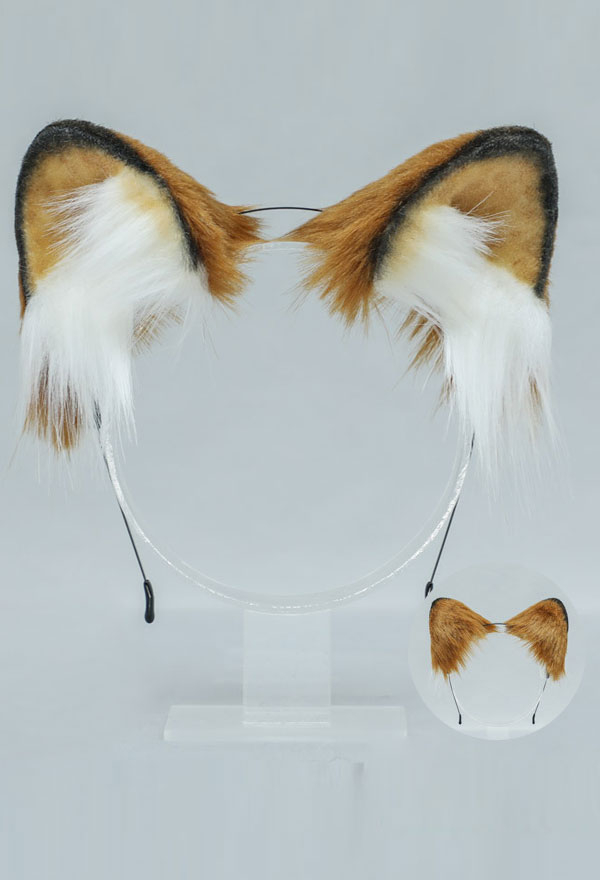 手作り 動物の耳 ヘッドバンド ハスキー 犬の耳 カップル 頭飾りコスプレ ヘアアクセサリー
