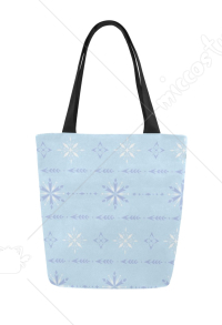 スノーフレークパターン キャンバスバッグ 再利用可能なショッピングトートバッグ ラージビーチバッグ