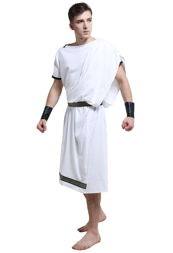 男性古代ギリシャローマ伝統的な民間人のローブフルセットコスプレ衣装