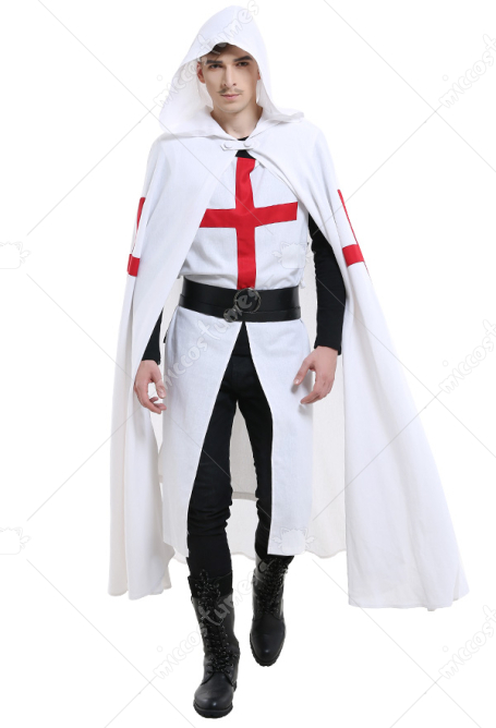 男性テンプラータバード 中世十字軍 コスプレ衣装