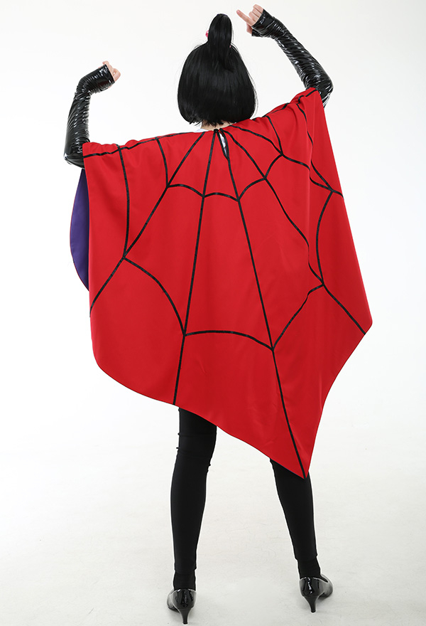アニメーション ビートルジュース コスプレ コスチューム 赤い クモの網 マント 手袋付き