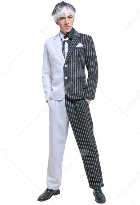トゥーフェイス スーパー・ヴィラン コスプレ スーツ コスチューム ネクタイと付け襟付き