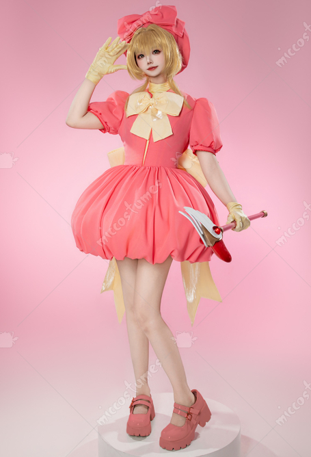 カードキャプターさくら 木之本桜 コスプレ 衣装 ピンクドレス