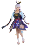 Genshin Impact Kamisato Ayaka Cosplay Costume Dress with Socks and Corset