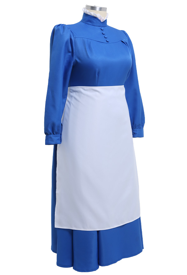 ハウルの動く城 ソフィー コスプレ 衣装 青色 ドレス プラスサイズ