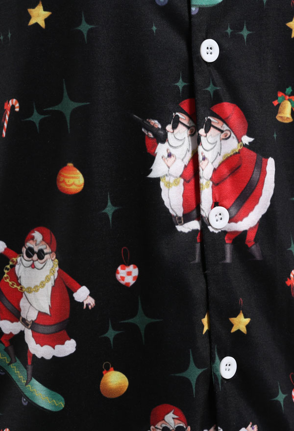 クリスマス女性大人漫画歌うとそりサンタクロースパターン長袖平織りパジャマセットパジャマラウンジセットパンツコスチューム2ピース衣装