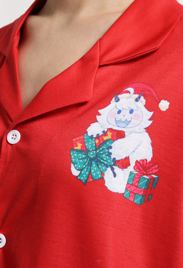 クリスマス女性大人漫画雪だるまベビーパターン長袖平織りパジャマセットパジャマラウンジセットパンツコスチューム2ピース衣装
