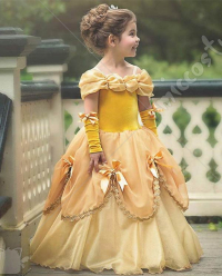 子供 ベル姫 ドレス ふわふわスカート 演出服 ハロウィン コスプレ 衣装