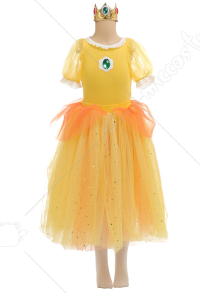 マリオ デイジー姫 コスプレ 衣装 子供用ドレス