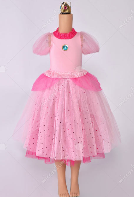 ピーチ姫 コスプレ衣装 子供用 ハロウィン 姫ドレス