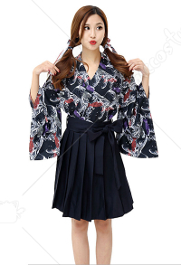 日本　着物　浴衣　スタイル　鯉のぼり　印刷　羽織　スカート