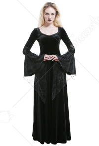 中世の衣装手作りゴシックダークウィッチハロウィンカーニバルドレス