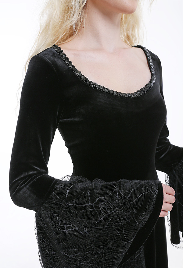 中世の衣装手作りゴシックダークウィッチハロウィンカーニバルドレス