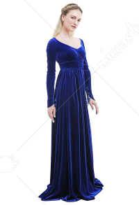 中世ルネサンス衣装手作りハイウエストプリーツベルベットドレス