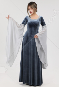 中世 エルフ 妖精  グレー ワンピース コスプレ 衣装