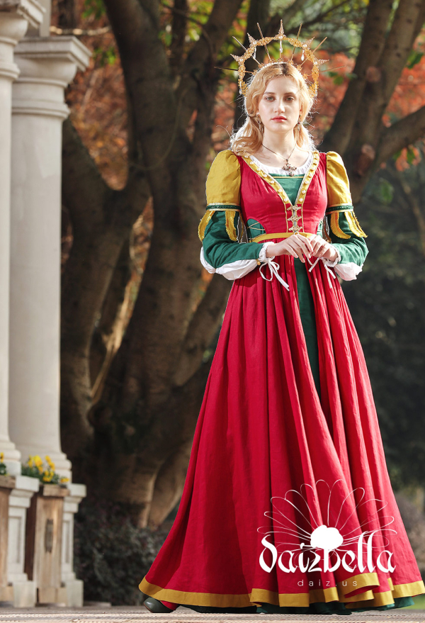 中世ヨーロッパ服リネンドレス 聖女コスプレ衣装コスプレ ドレス通販