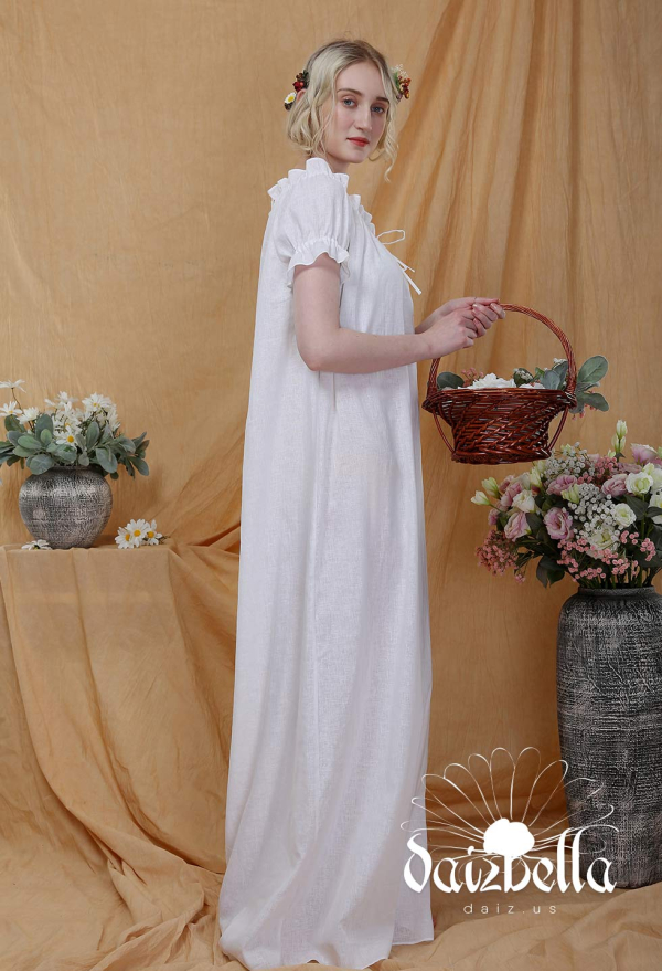 甘いシリーズ　中世のルネッサンスコットンとリネンのペチコート、レトロなランジェリースカート、調節可能なネックラインのナイトドレス