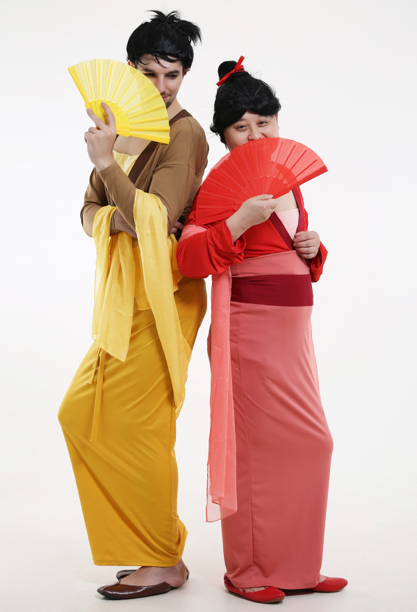 木蘭　コスプレ衣装　中国風ハロウィーン男子用赤色ドレス