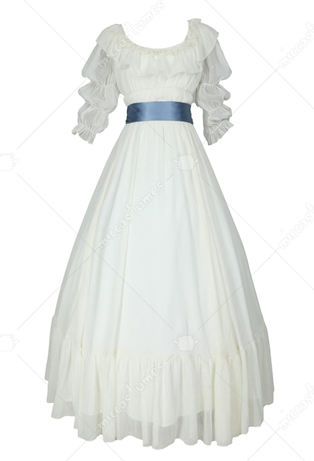 中世 ロココスタイル コスプレ ドレス 白色