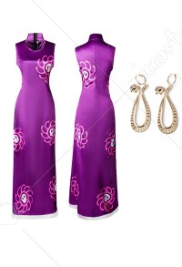 ONE PIECE ボア・ハンコック コスプレ 衣装 紫色ドレス