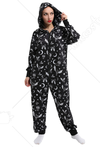 ハロウィン コスプレ 衣装 コウモリと月柄 パジャマ