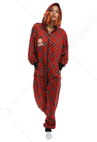 ハロウィーン コスプレ 赤と黒 格子縞 着ぐるみ パジャマ