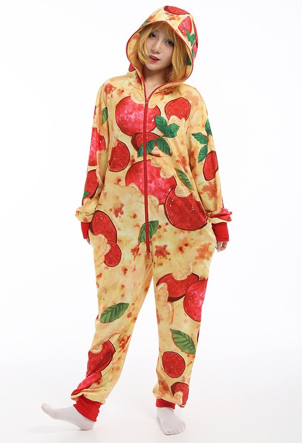 ハロウィン コスプレ 衣装 ピザ柄 パジャマ