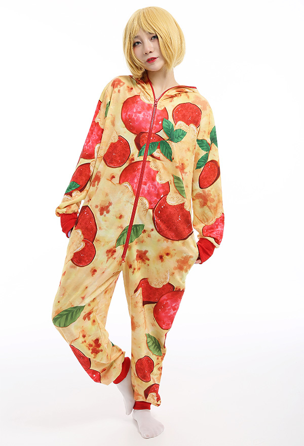 ハロウィン コスプレ 衣装 ピザ柄 パジャマ