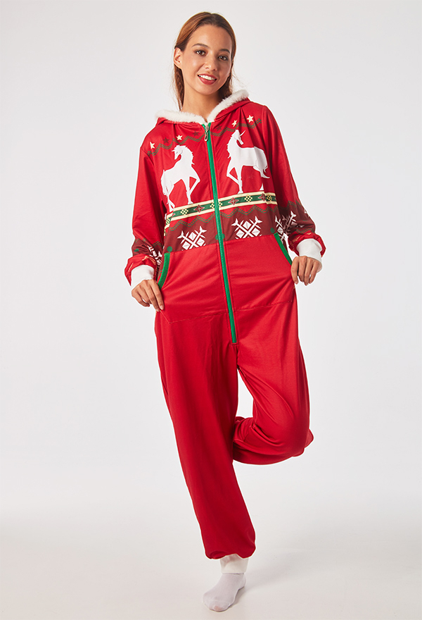 クリスマス コスプレ ユニコーン柄 着ぐるみ パジャマ
