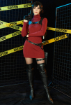 Resident Evil 4 Remake Ada Wong Cosplay Costume Sweater Dress Set with Gloves