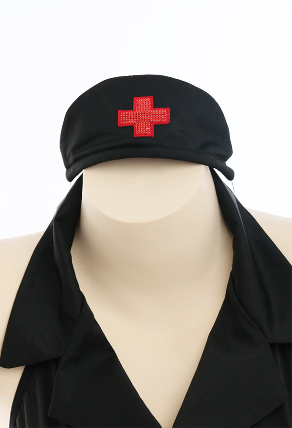 女性 セクシー ファッショナブル 和風 ディープV字型襟 背中の開いた ホルター ナース コスプレ 衣装