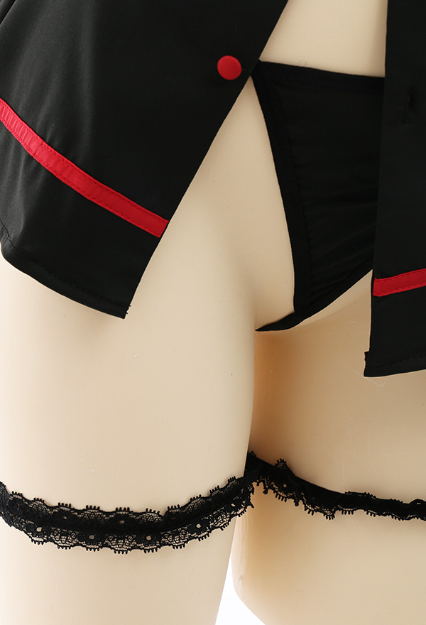 女性 セクシー ファッショナブル 和風 ディープV字型襟 背中の開いた ホルター ナース コスプレ 衣装