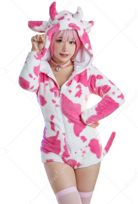 女性 セクシー パジャマ 牛柄 ボディスーツ