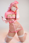 Halloween Sexy Lingerie Dress Nurse Style Hollow Dress and Gloves with Thong and Thigh Socks