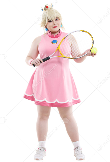マリオ テニス プリンセス ピーチ コスプレ 衣装 プラスサイズ