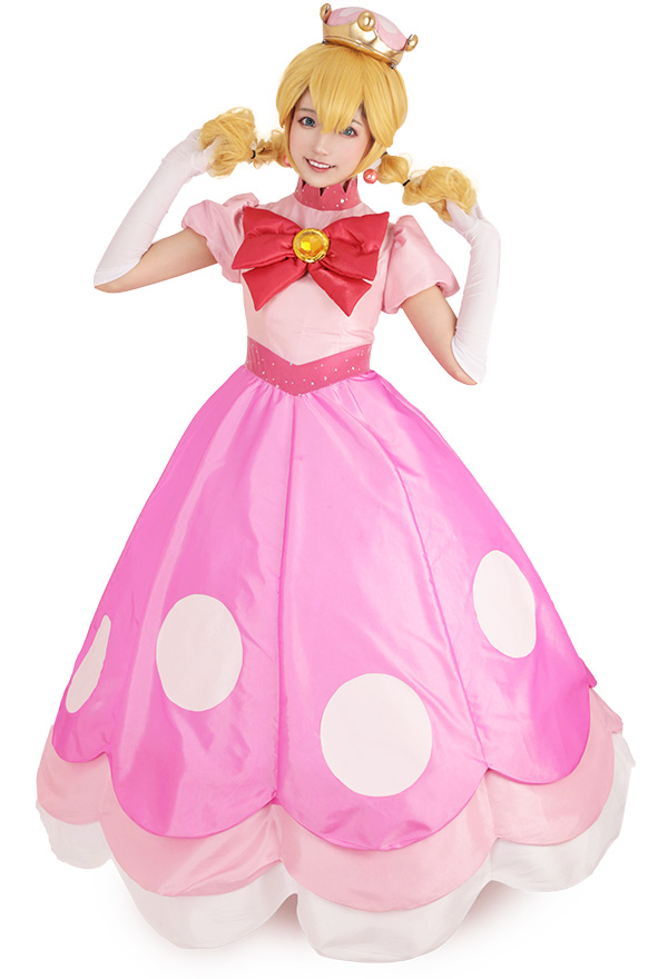 ピーチ姫 コスプレ 衣装　キノピオ プリンセス ドレス　　