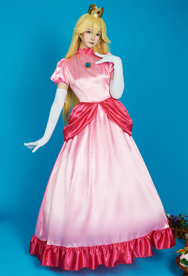 マリオ ピーチ姫 コスプレ 衣装 ピンクドレス