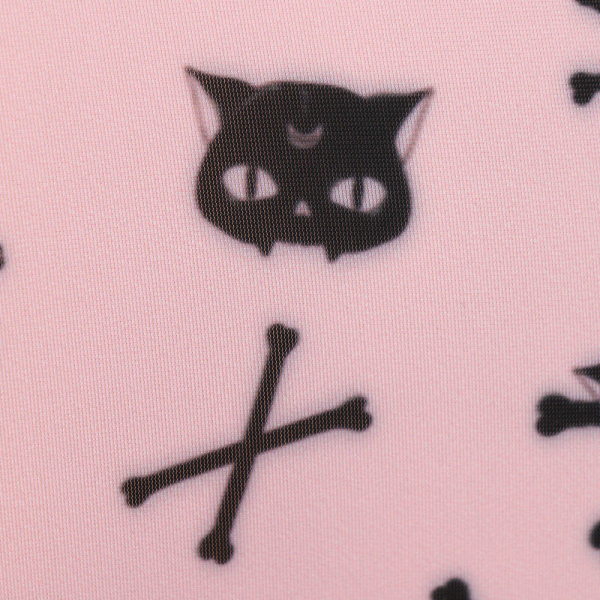 粉色骷髅猫交叉绑带比基尼