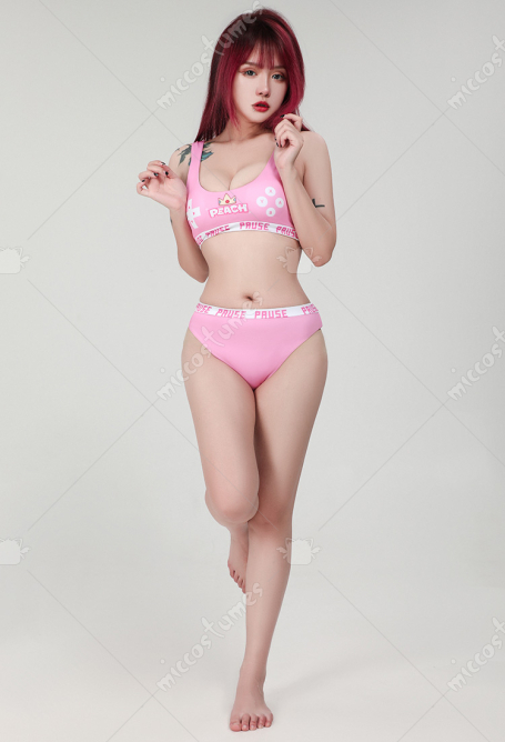 ピーチ姫 コスプレ 可愛い 水着 ビキニ ピンク色