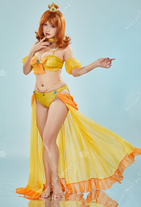 デイジー姫 コスプレ 水着 ドレス 黄色
