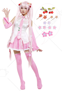 桜ミク コスプレ 衣装 ピンク色　制服