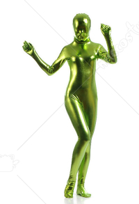 ハロウィーン コスプレ 衣装 大人 光沢 ボディスーツ ジャンプスーツ 緑色